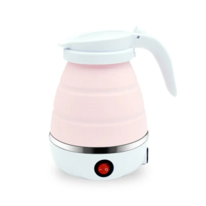 Portable Travel Folding Electric Kettle – Collapsible Silicone Water Boiler with 304 Stainless Steel Base | Compact Mini Kettle for Travel, Office & Home